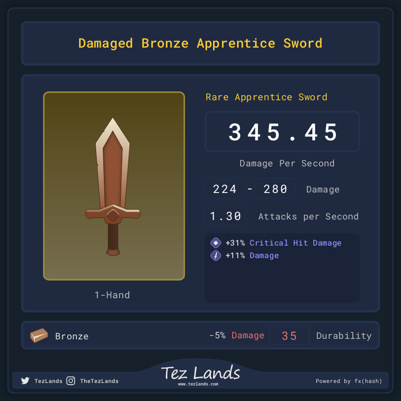 Tez Lands - Apprentice Sword #16