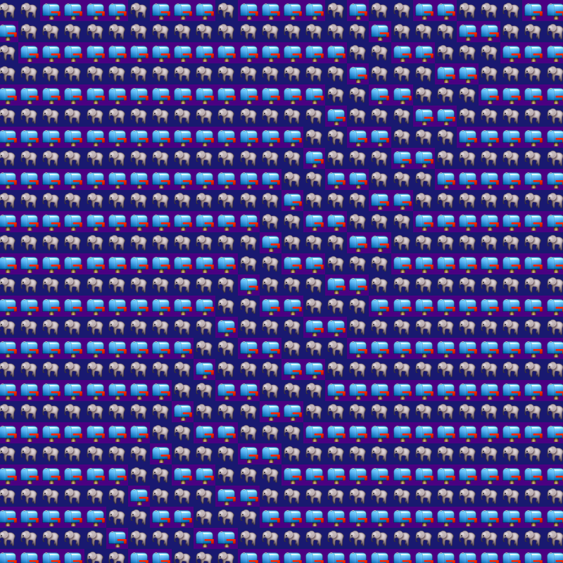 Elementary Cellular Emoji Automata #196