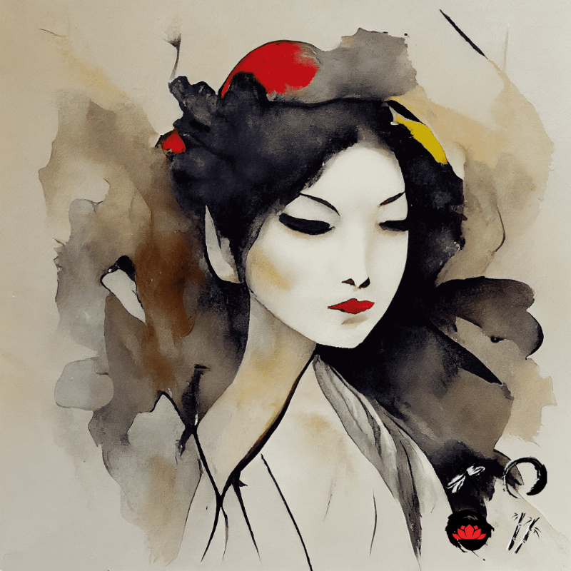 Geisha and feather #11