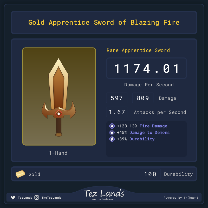 Tez Lands - Apprentice Sword