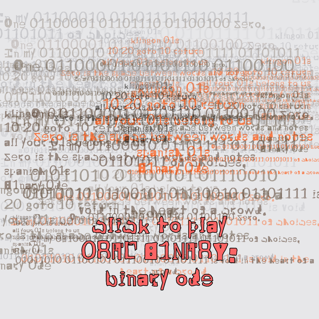 0RAL B1NARY: “BINARY ODE” #198