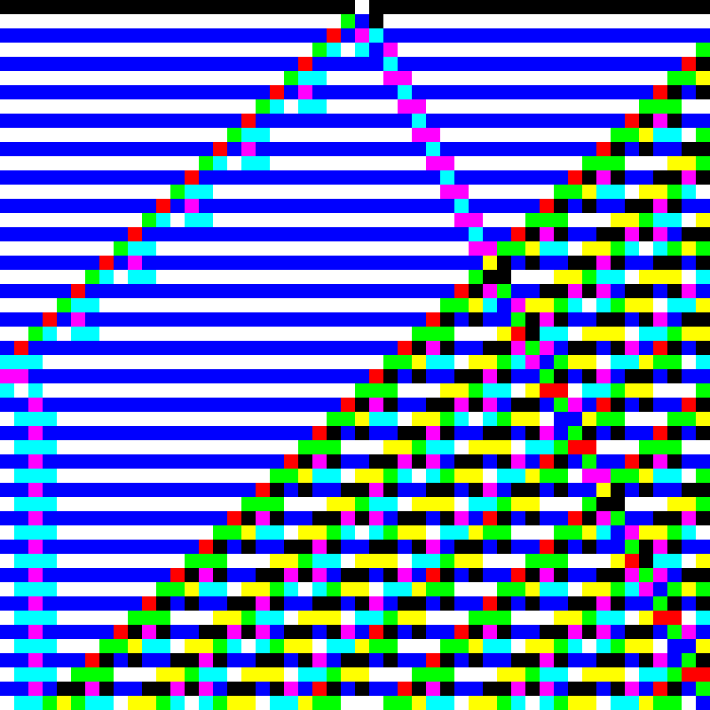 RGB Elementary Cellular Automaton #557