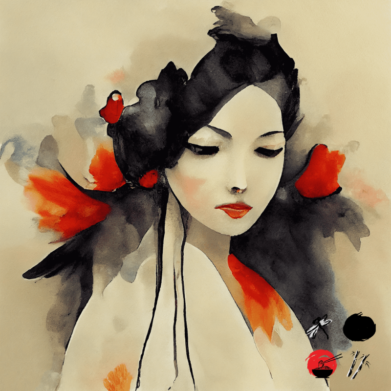 Geisha and feather #8