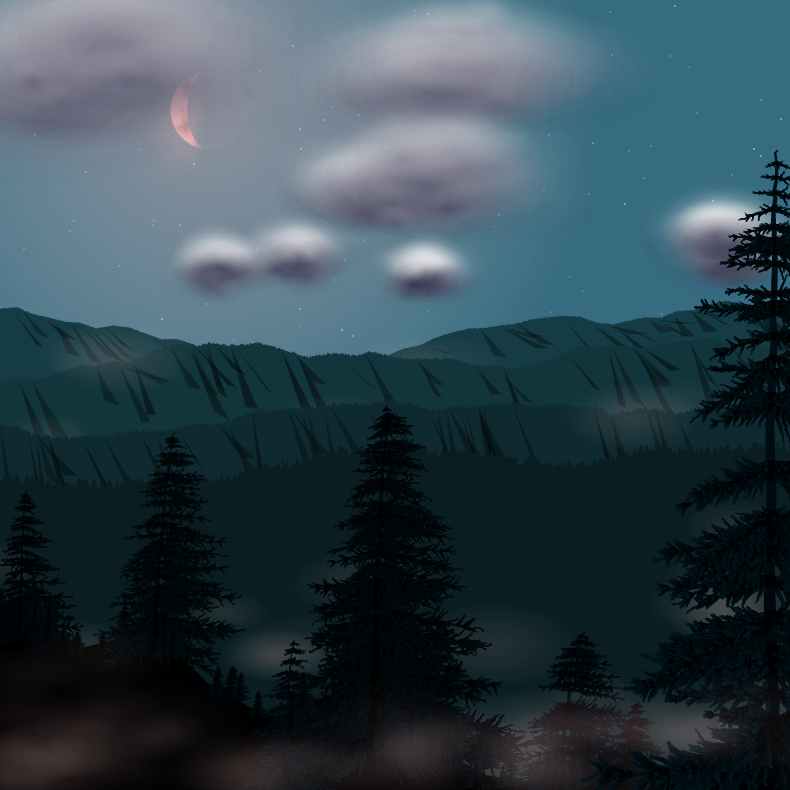 Moonlit Mountains #100