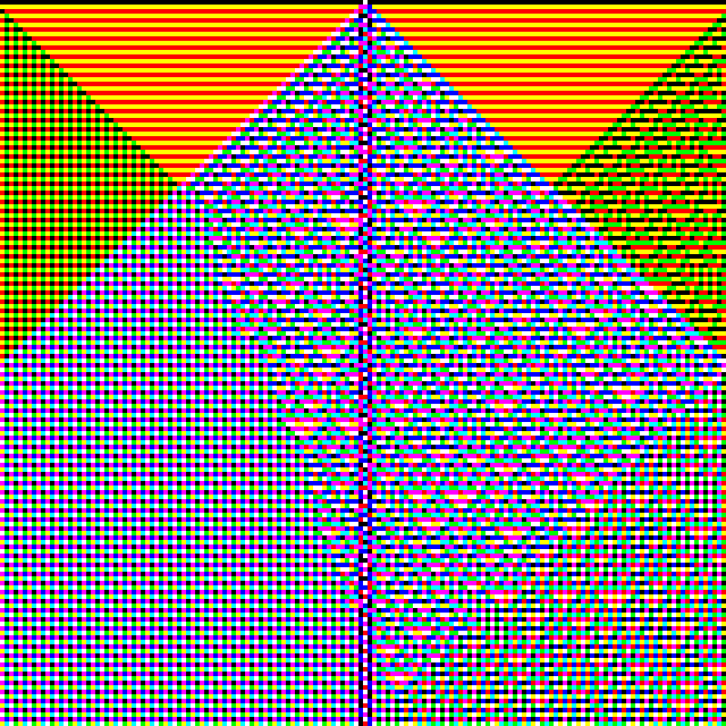 RGB Elementary Cellular Automaton #449