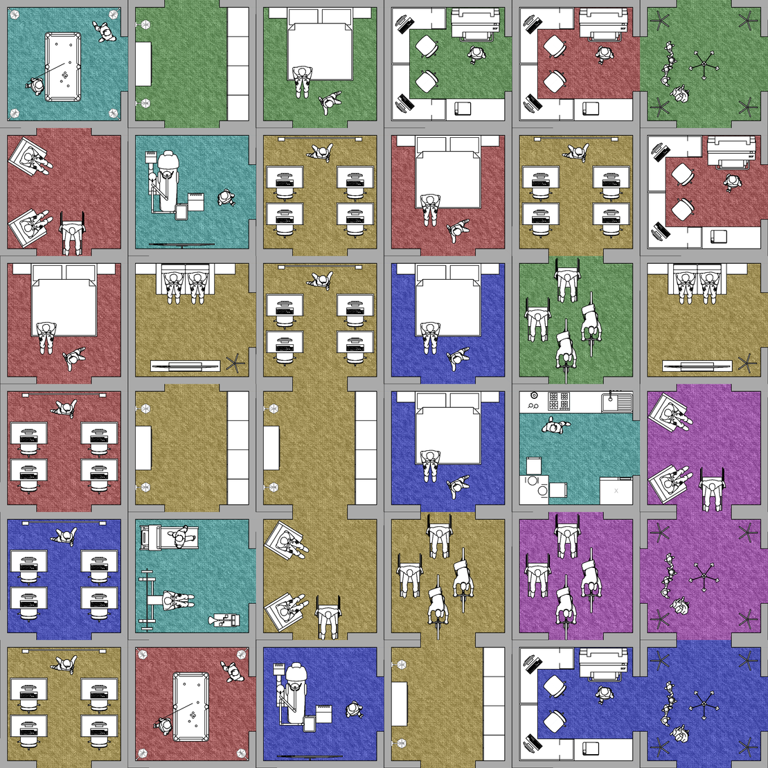 Harlequin block building #7