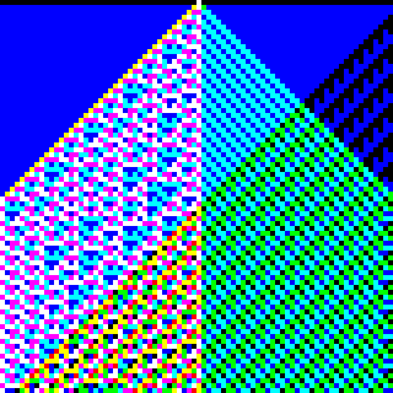 RGB Elementary Cellular Automaton #989