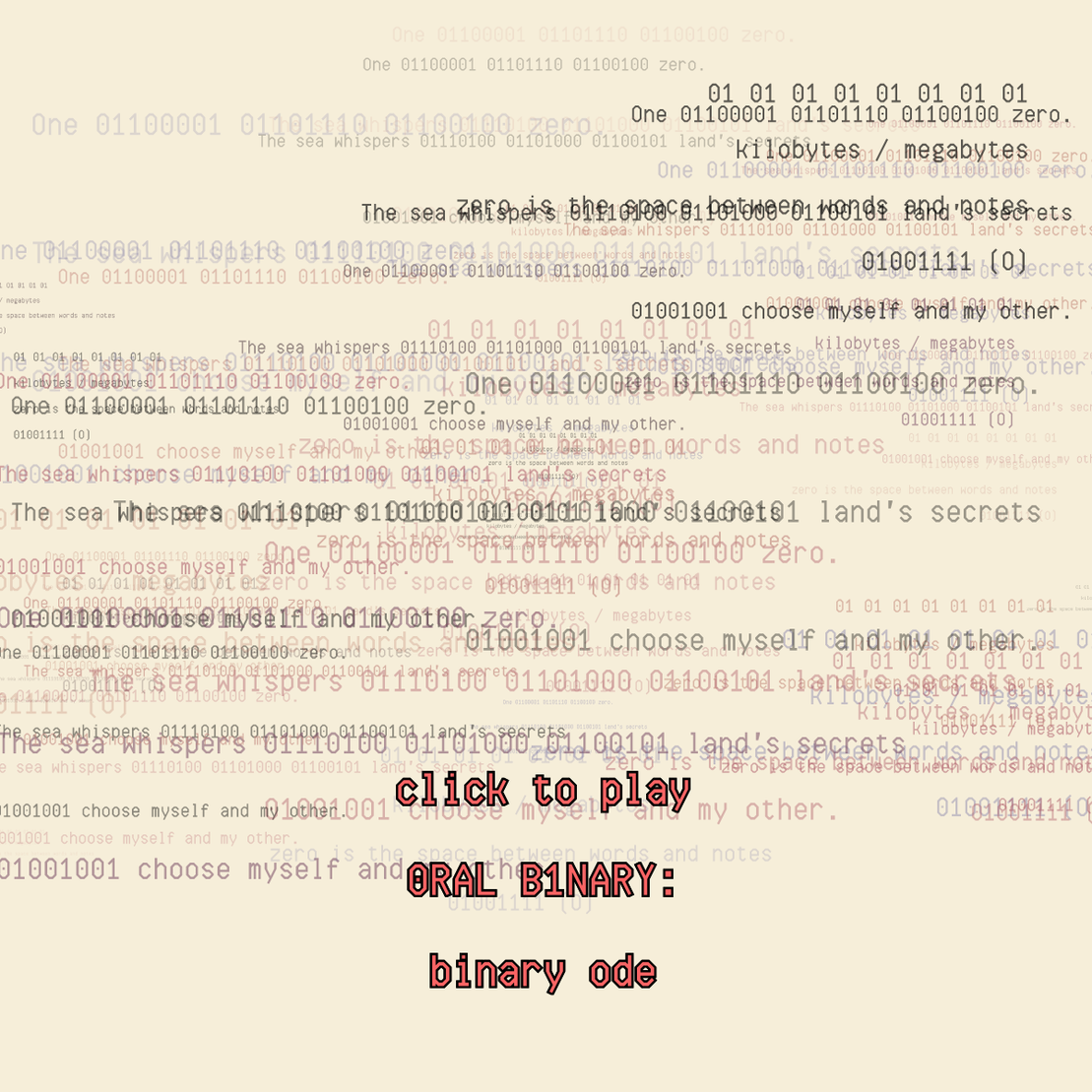 0RAL B1NARY: “BINARY ODE” #2