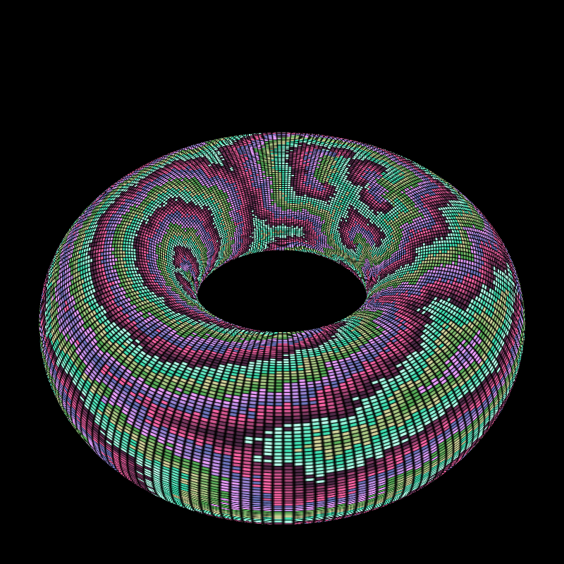 Reaction Diffusion on a Torus #7