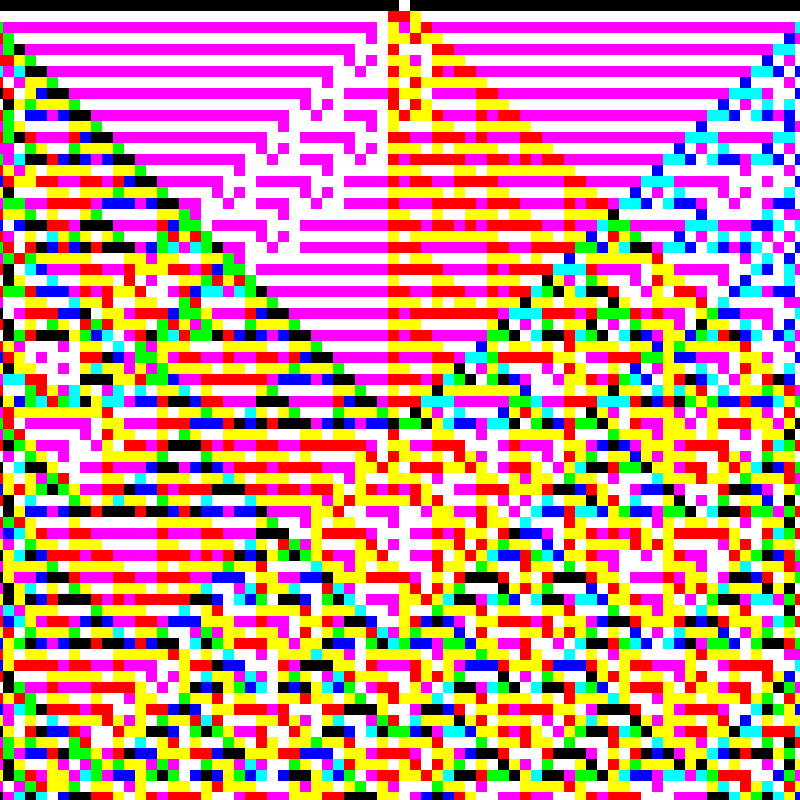 RGB Elementary Cellular Automaton #475