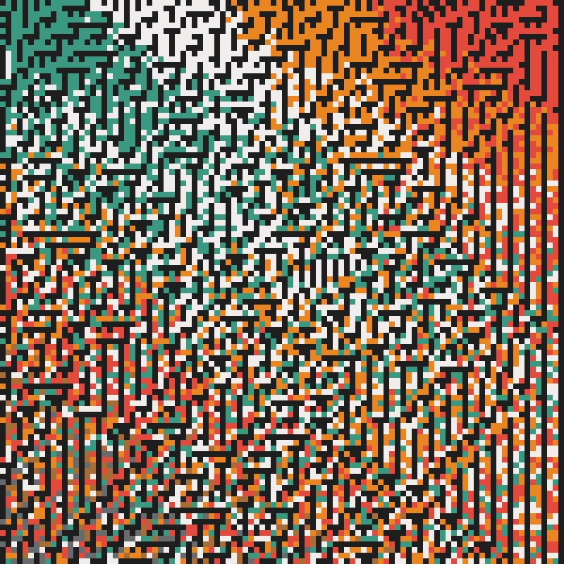 Colored Elementary Cellular Automaton #436