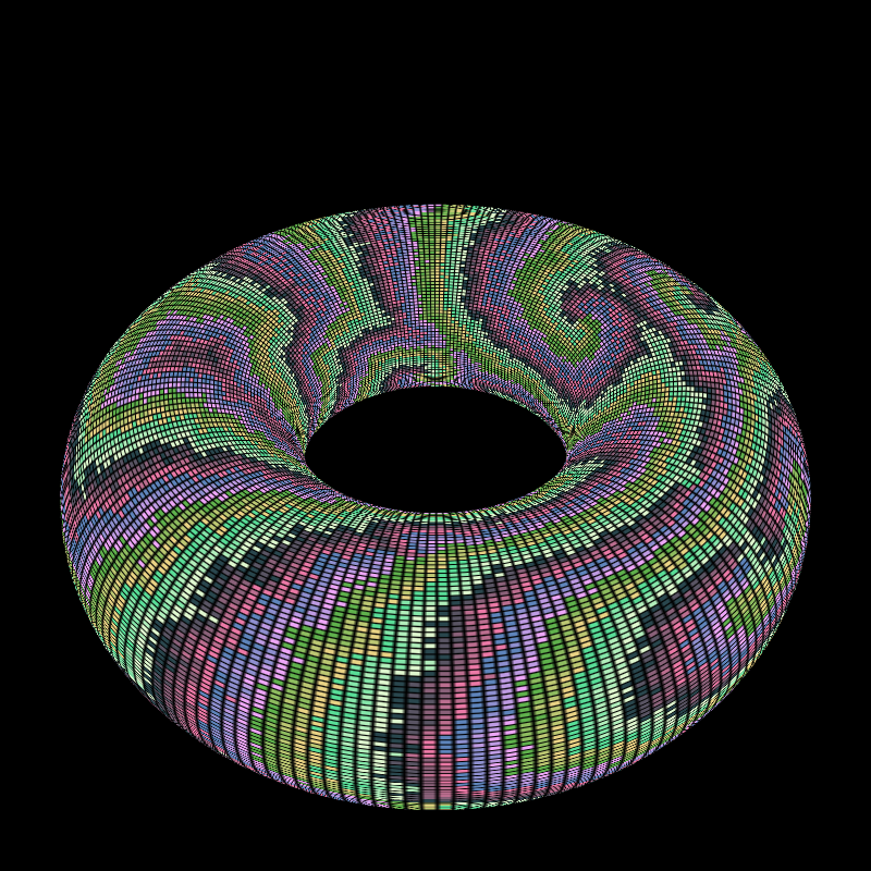 Reaction Diffusion on a Torus #35