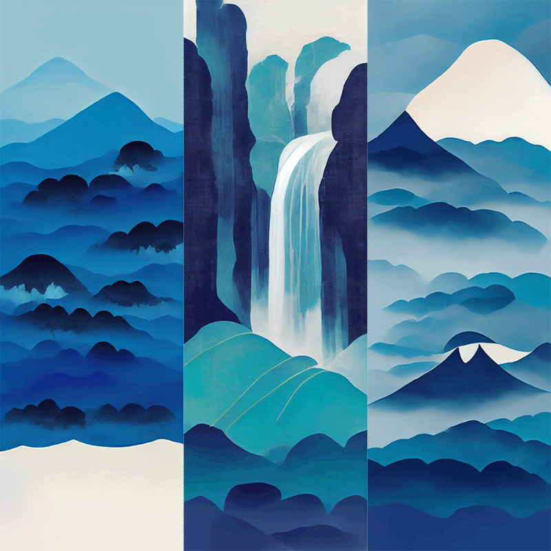 AI Japanese Waterfall #11