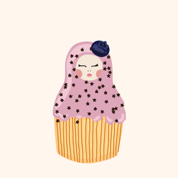 Cute Matryoshka Doll Cupcake Series #19