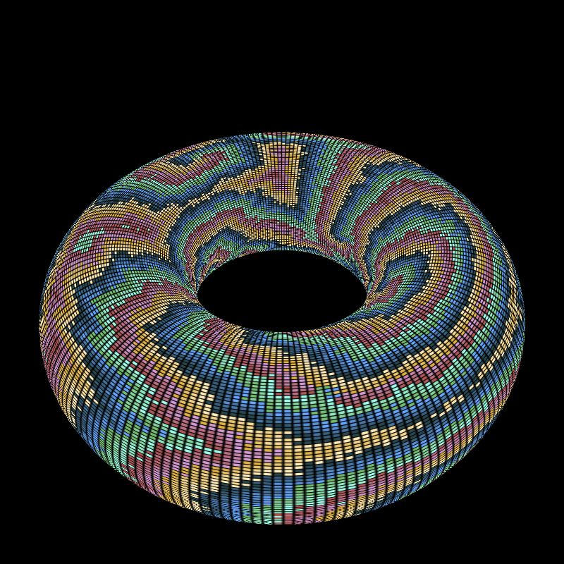 Reaction Diffusion on a Torus #32