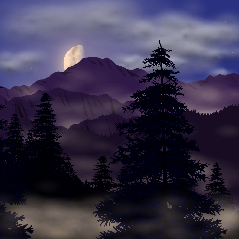 Moonlit Mountains #90