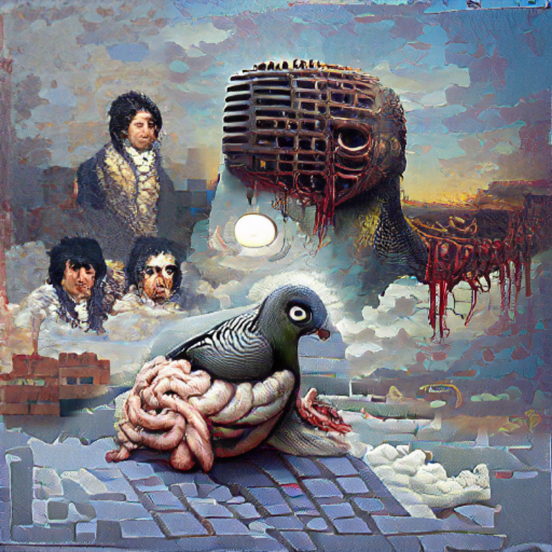 Pigeon Sat on a Brain Reflecting Existence #12