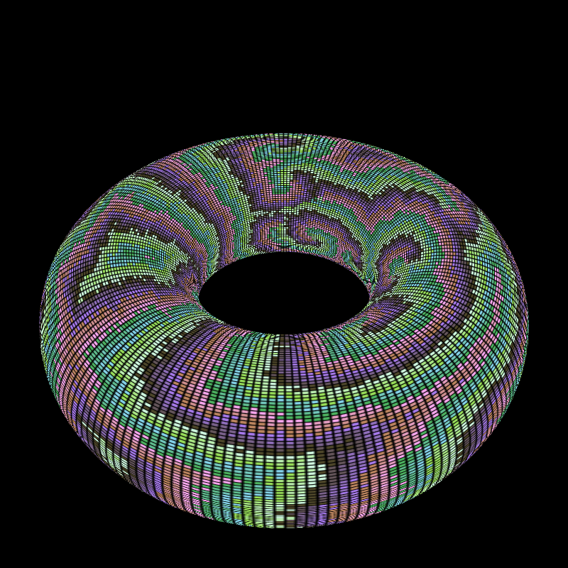 Reaction Diffusion on a Torus #6