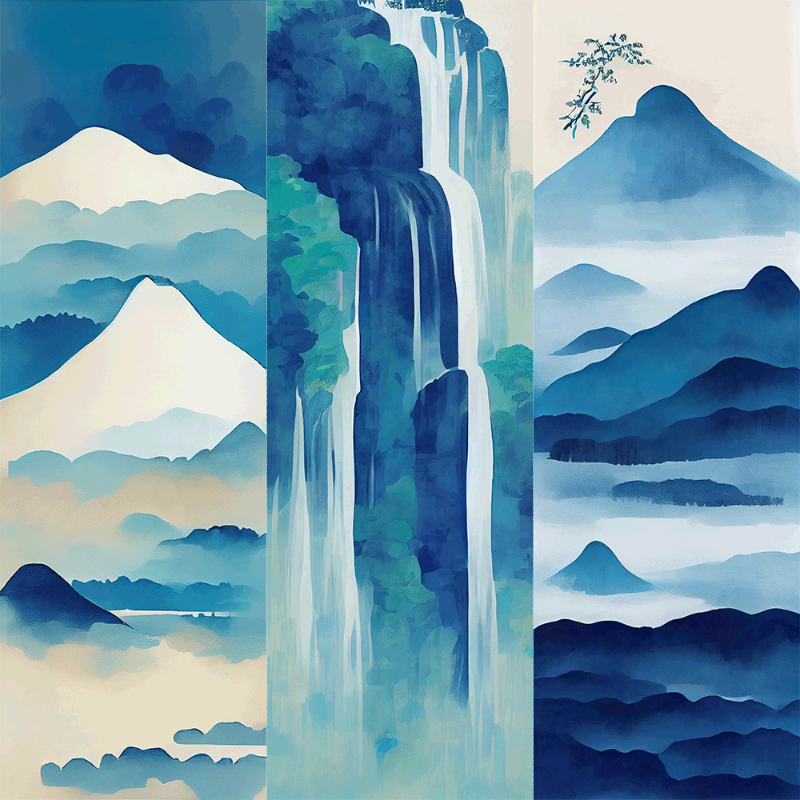 AI Japanese Waterfall #7