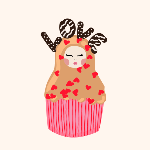 Cute Matryoshka Doll Cupcake Series