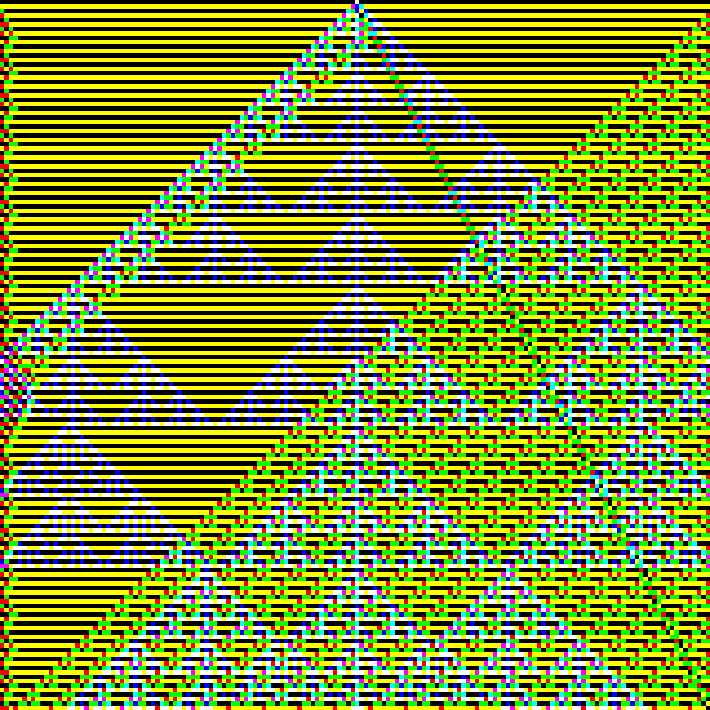 RGB Elementary Cellular Automaton #387