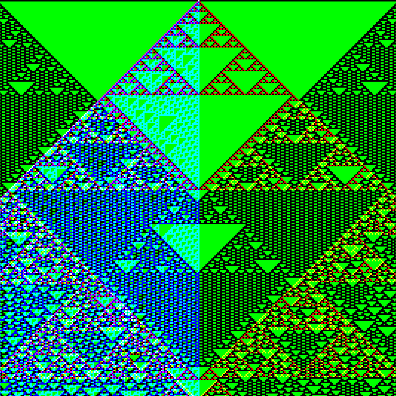 RGB Elementary Cellular Automaton #542