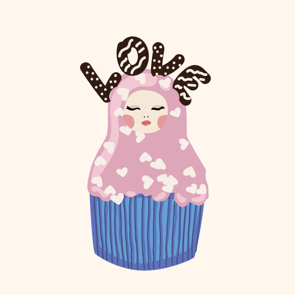 Cute Matryoshka Doll Cupcake Series #24