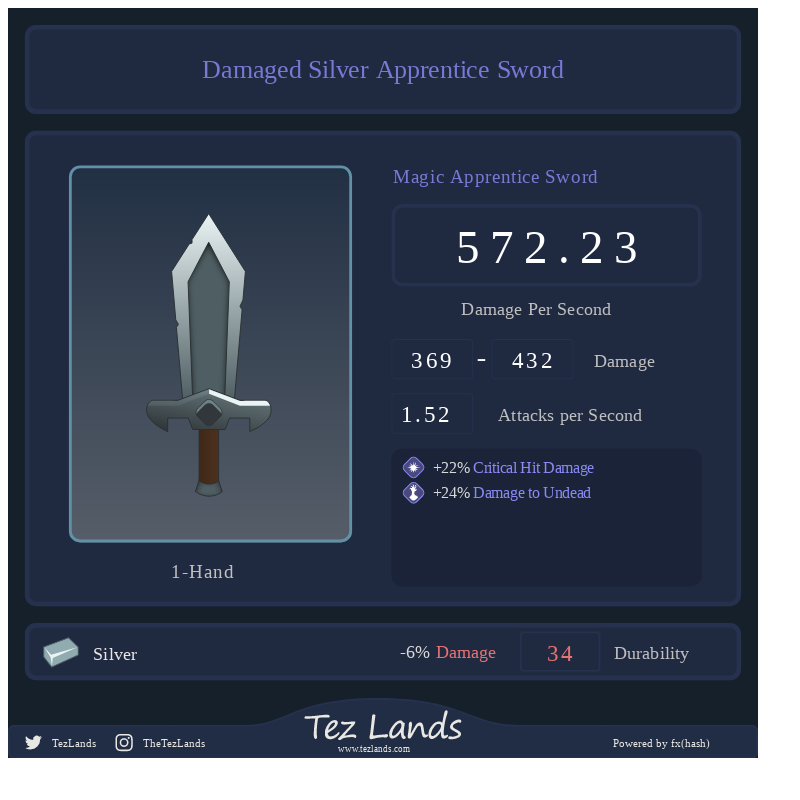 Tez Lands - Apprentice Sword #20