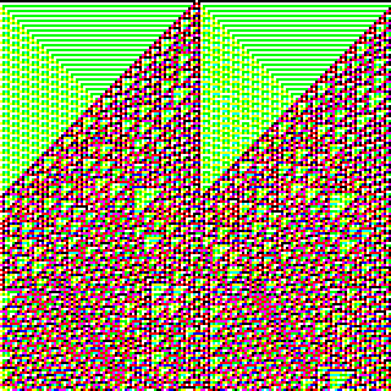 RGB Elementary Cellular Automaton #468