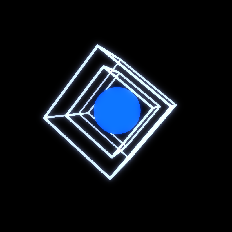 Generative Animation : Two Cube and Sphere #4