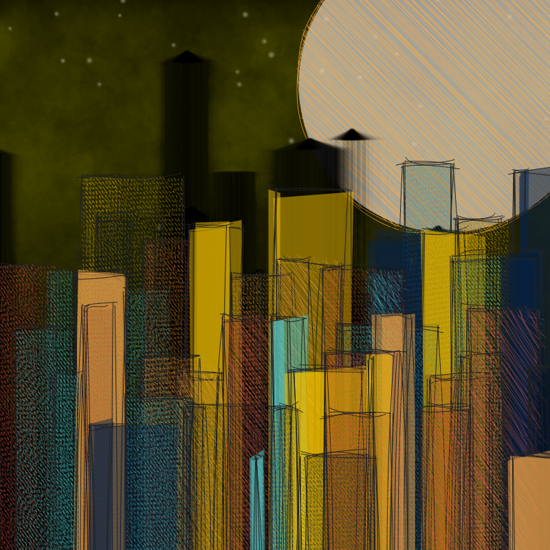 hastily-drawn cityscape sketch #31