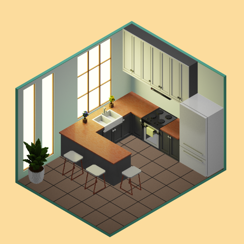 Isometric kitchen #8