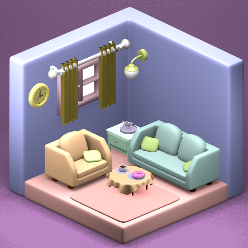 3D Fantasy Living room #10