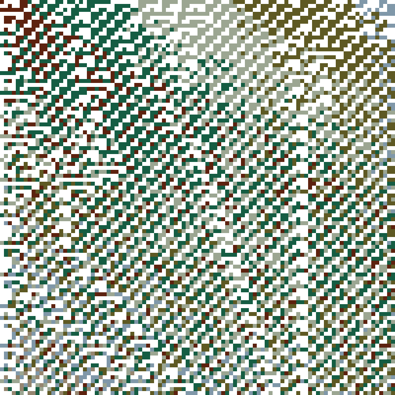 Colored Elementary Cellular Automaton #387