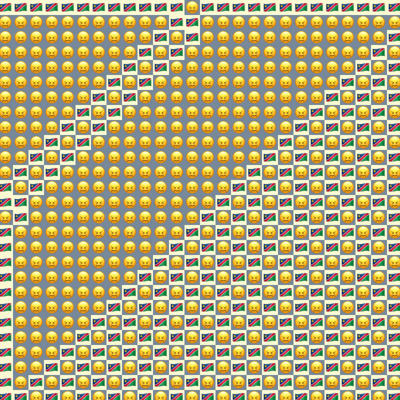 Elementary Cellular Emoji Automata #836