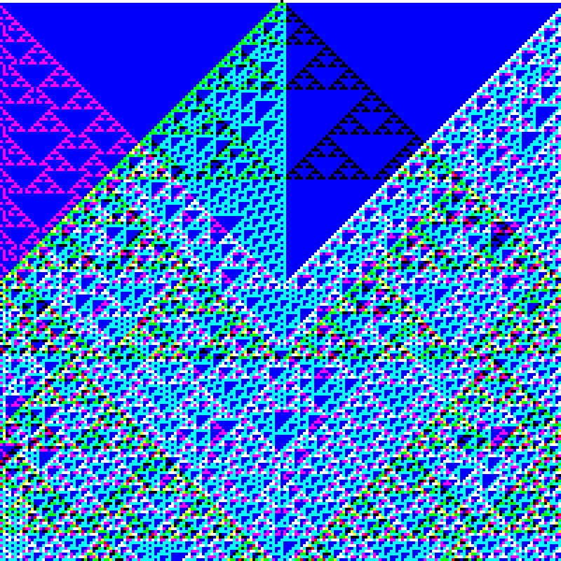 RGB Elementary Cellular Automaton #606