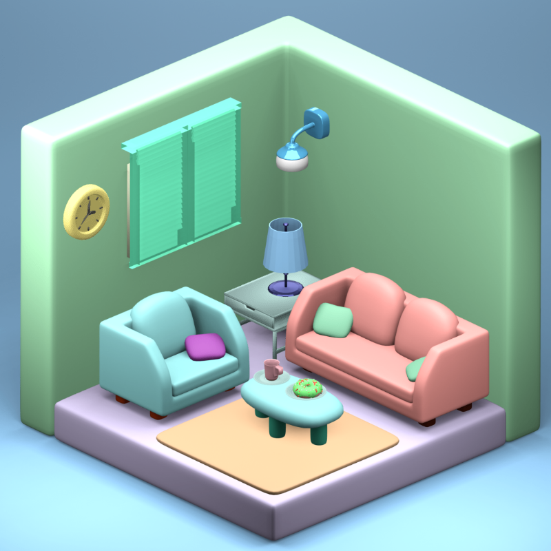 3D Fantasy Living room #11