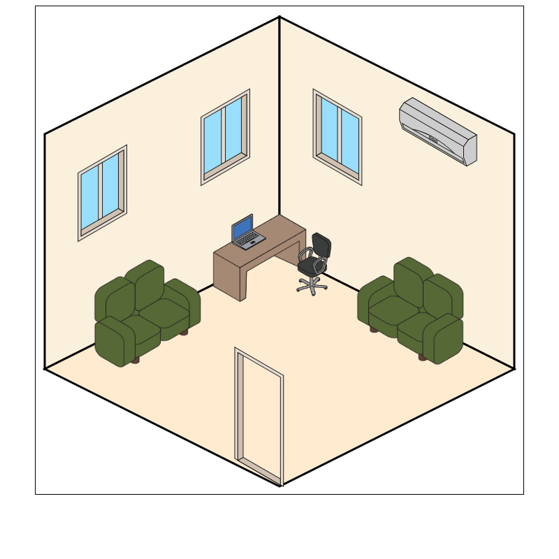 Isometric Living Room Interior #2