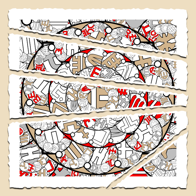 Fractals and fractures -"Alphabetic Signs" #3