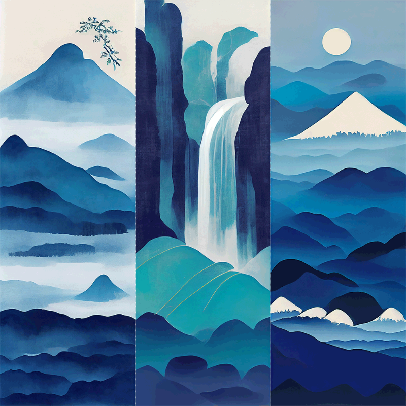 AI Japanese Waterfall #14