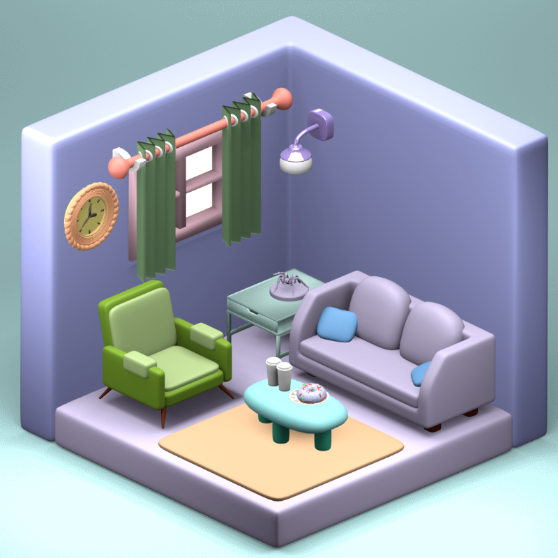 3D Fantasy Living room