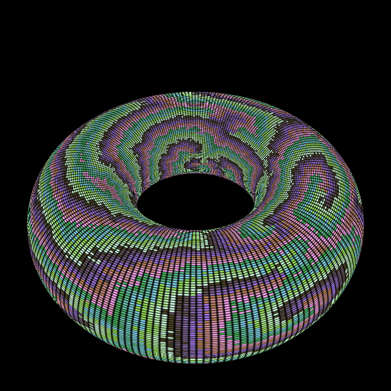 Reaction Diffusion on a Torus #43