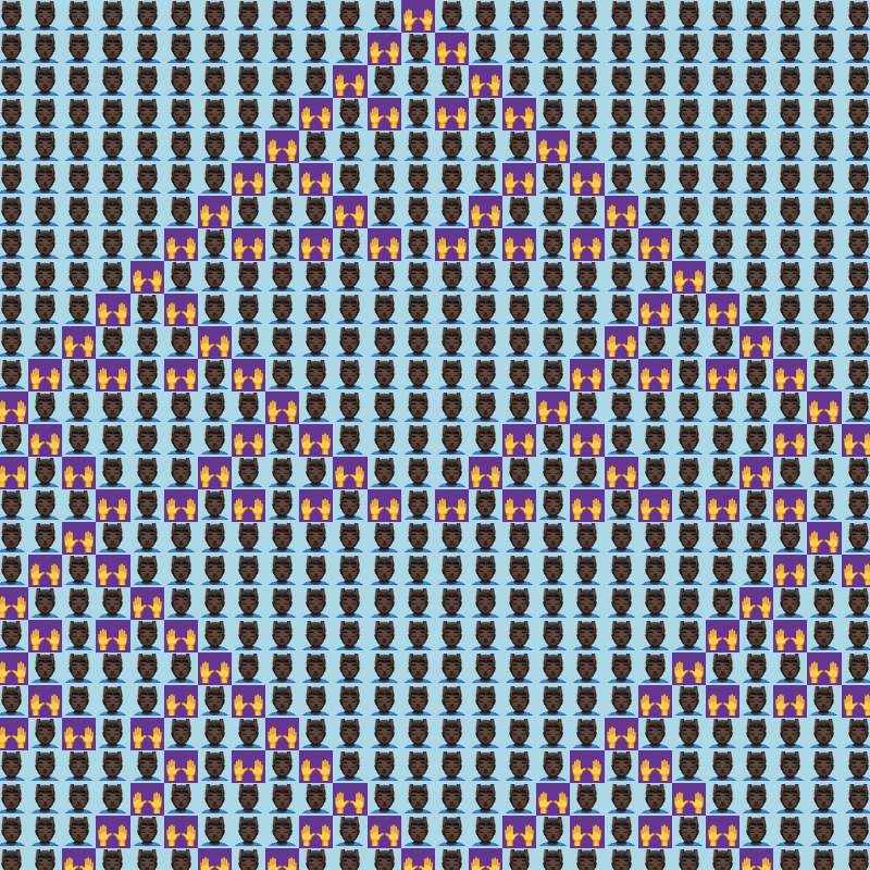 Elementary Cellular Emoji Automata #80