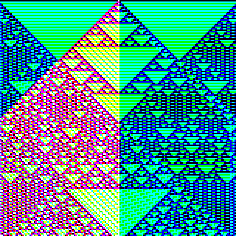 RGB Elementary Cellular Automaton #448