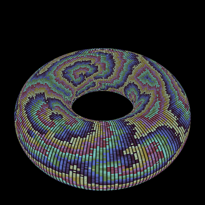 Reaction Diffusion on a Torus #25