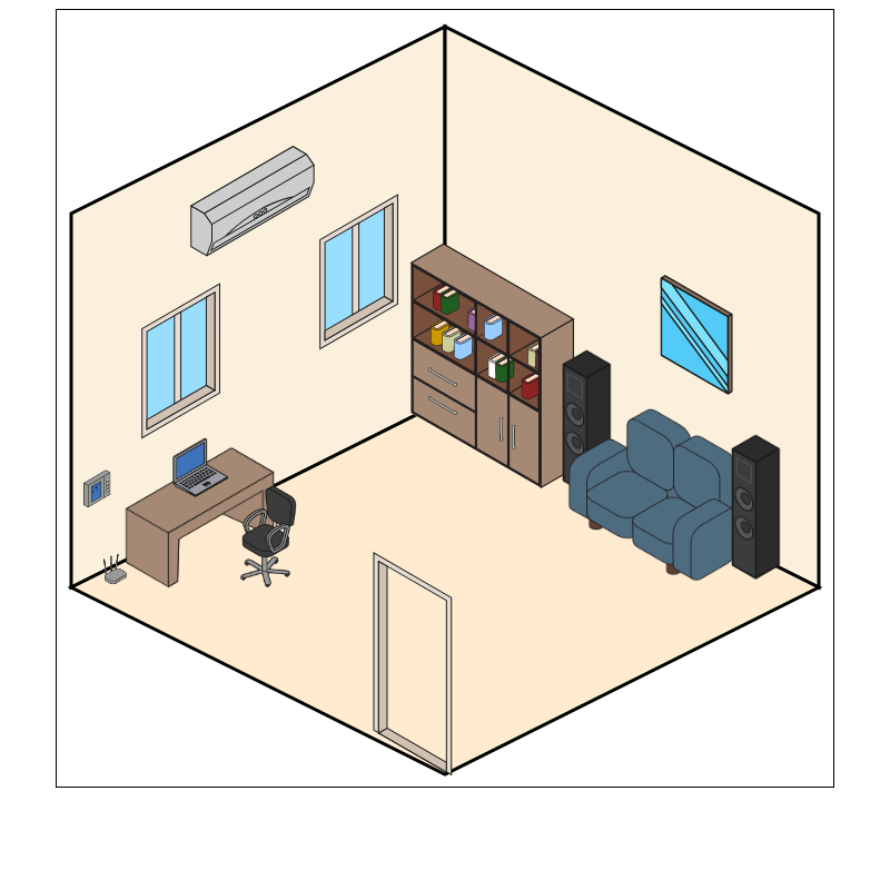 Isometric Living Room Interior