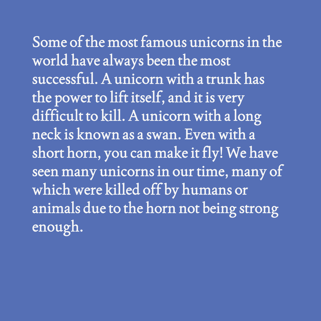 Unicorn Facts and Musings #20