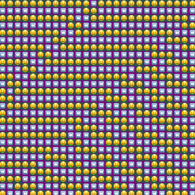 Elementary Cellular Emoji Automata #135