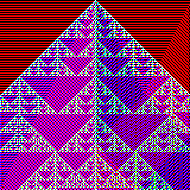 RGB Elementary Cellular Automaton #558