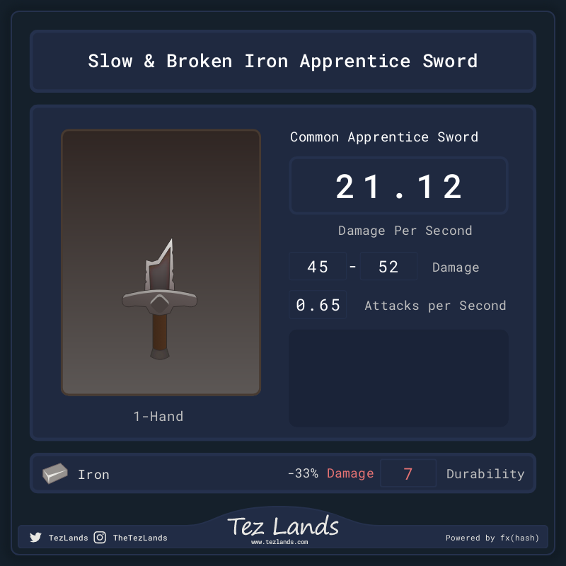 Tez Lands - Apprentice Sword #30